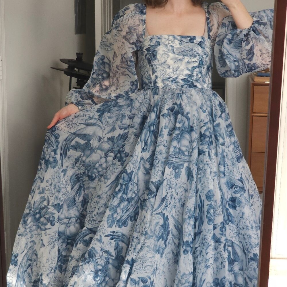 Selkie The High Rise Bustle Dress Classic Eoile Blue - Picture 7 of 12